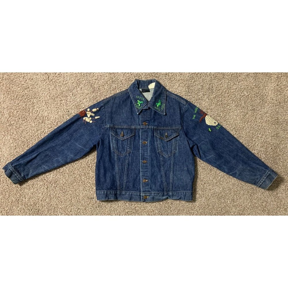 Vintage Sears Roebucks Western Wear Jean Jacket Size Lg? Embroidered Bowling